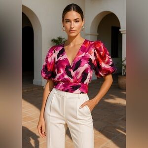 Floral Pink and Purple Top